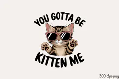 YOU GOTTA BE KITTEN ME PNG, Funny Cats Sublimation Quotes PN Product Image 1