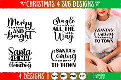4 Christmas SVG Designs, Christmas SVG Cut file design Product Image 1