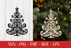 Christmas tree laser SVG PNG| Christmas ornament Product Image 2