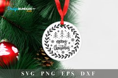 Merry Christmas SVG Design|Round sign svg file Product Image 1