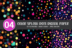 Color Splash Dots Digital Paper Product Image 1