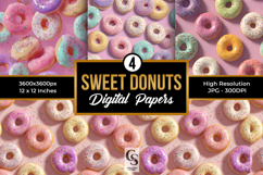 Sweet Donuts Pattern Digital Paper Product Image 1