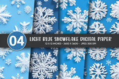 Light Blue Snowflake Digital Paper Product Image 1