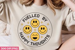 Fueled by happy thought PNG, Retro Positive Sublimation PNG Product Image 1