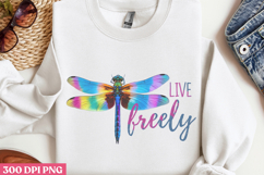 Live freely PNG, Positive Dragonfly Sublimation PNG Product Image 2