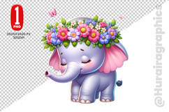 Cute Elephant Clipart - PNG File Product Image 2