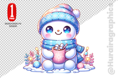 Snow Men Clipart- PNG File Product Image 2