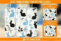 Cute Rabbit Seemless Tumbler Wrap Designs, Sublimation Wrap Product Image 1