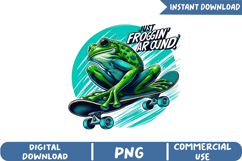 Just Frogging Around! Sublimation, Raccoon Png Product Image 1