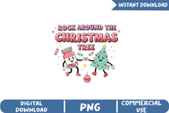 Rock Around the Christmas Tree Sublimation,Christmas Png Product Image 1
