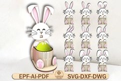 Bundle Bunny Easter Egg Holder Ornament Svg,Easter Bunny Egg Product Image 1