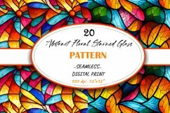 Floral Abstract Stained Glass Seamless Digital Pattern Product Image 1