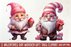 Cute Valentine Gnome Clipart, Gnome Clipart, Cute Gnome Product Image 1