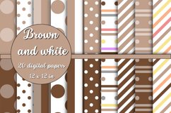 brown and white digital papers Product Image 1