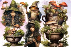 Beautiful Woodland Witch Sublimation Clipart Bundle Product Image 2