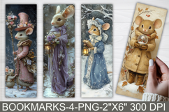 Christmas Mice Bookmarks Printable | Christmas Bookmarks PNG Product Image 1
