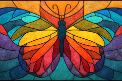 Stained Glass Rainbow Butterfly Artwork Design Background Product Image 1