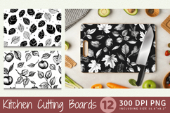 Black &amp; White Autumn Cutting Boards sublimation Design Product Image 1