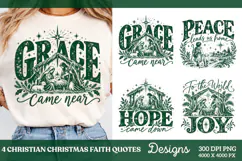 4 Christian Christmas Shirt Designs, 4 Nativity Faith Quote Product Image 1