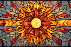 Stained Glass Sunburst Radiant Abstract Artwork Design Product Image 1
