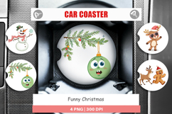 Car Coaster Funny Christmas Product Image 1
