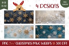 Christmas Snow Mug Design, Winter Mug Template Product Image 1