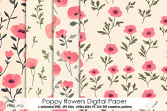 Poppy flowers digital paper Product Image 1
