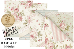 Pink, Mixed Media, Paper, Shabby Chic, Papers, Junk Journal Product Image 1