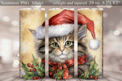 Christmas Cat Tumbler Sublimation | Winter Tumbler Wrap Product Image 1