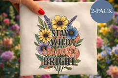 Stay Wild Bloom Bright PNG, Vintage Floral Sublimation Product Image 1