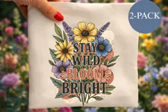 Stay Wild Bloom Bright PNG, Vintage Floral Sublimation Product Image 1