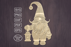 Gnome lasercut svg, Christmas laser cut ornament or keychain Product Image 1