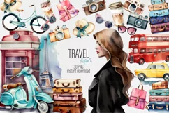 Travel cliparts set 30 PNG, Adventure clipart Product Image 1