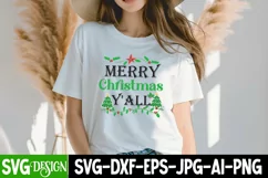 Merry Christmas Y'all SVG Design ,Merry Christmas SVG Product Image 2