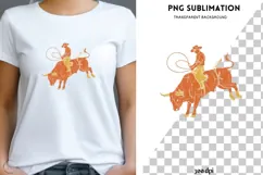 Western Bull Riding PNG | Cowboy Rodeo Design Product Image 2