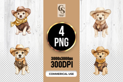 Cute Cowboy Dog Clipart PNG Product Image 1