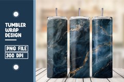 White Gold Blue Marble Tumbler Wrap Design Product Image 1
