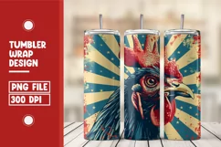 4th Of July Rooster American Flag 20 oz Skinny Tumbler Product Image 1