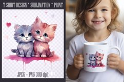 Watercolor Cute Kitten Sublimation|PNG|JPEG Product Image 1