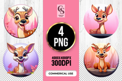 Adorable Baby Deer Forest Clipart Sublimation PNG Product Image 1