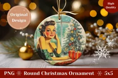 Vintage Christmas Ornament, Retro Christmas Ornament PNG Product Image 1