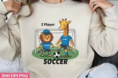 2 Player Soccer PNG, Cute Animal Sublimation PNG Product Image 2