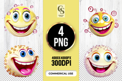 Smiling Bubble Face Clipart PNG Product Image 1