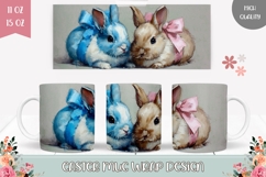 Funny Easter Bunnies Mug Design, Easter Animals Mug PNG Product Image 1