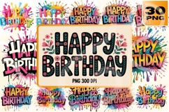 Happy Birthday PNG Bundle 300 DPI Product Image 1