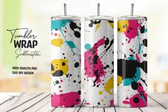 Colorful abstract splashes tumbler wrap sublimation design Product Image 1