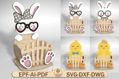 Easter Basket Laser Cut File Svg, Easter Bunny Basket Svg Product Image 1