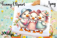 Spring animal clipart|Cute ducks easter animals clipart Product Image 1