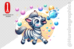 Cute Zebra Clipart - PNG File Product Image 1