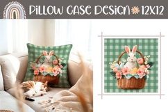 Easter Basket Pillow Case PNG, Easter Bunny Pillow Template Product Image 1